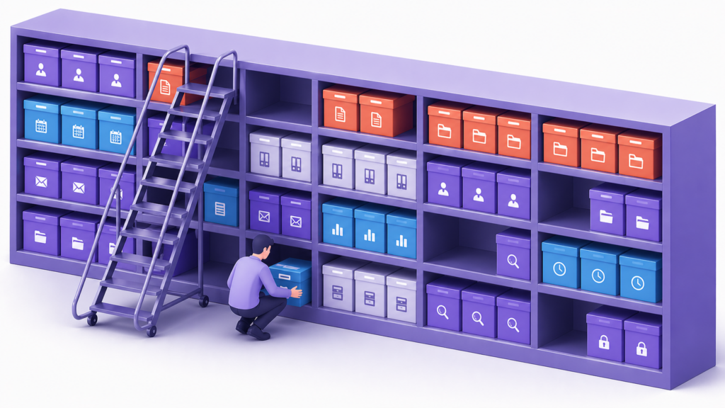 Imagen conceptual de software GMAO que representa orden, control y trazabilidad en la gestión de activos